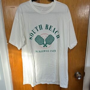South Beach Pickleball Club White T-Shirt